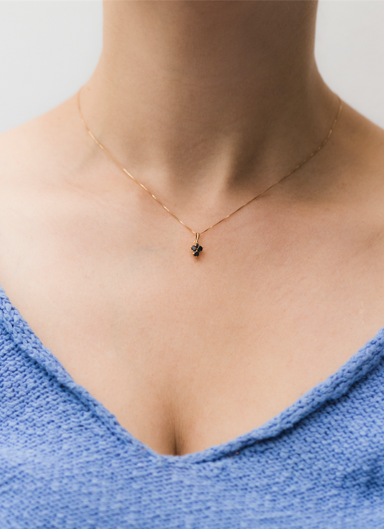 tyllis necklace - 14k & black diamonds