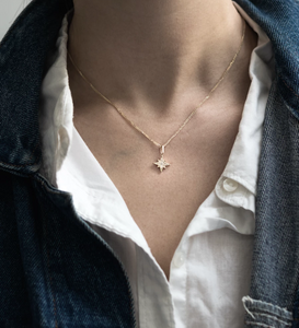 estrea necklace - 14k & diamonds