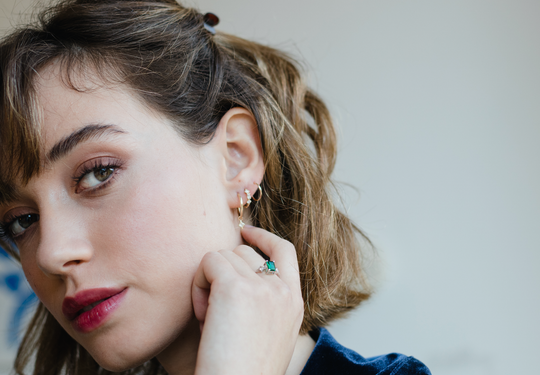 Tamara dangling diamond hoop earrings