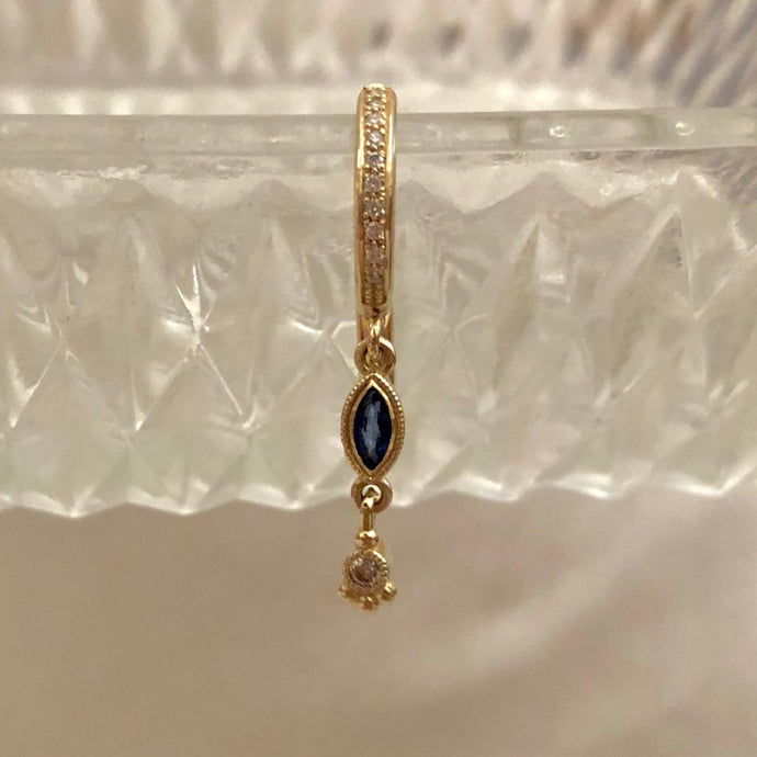 Selene - sapphires & diamonds dangle earring