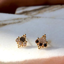 Load image into Gallery viewer, Sara - black &amp; white diamonds earring