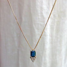 Load image into Gallery viewer, calista - sapphire &amp; 3 diamonds necklace