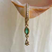 Load image into Gallery viewer, Selene - emerald &amp; diamonds dangle earrings
