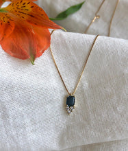 Load image into Gallery viewer, calista - sapphire &amp; 3 diamonds necklace