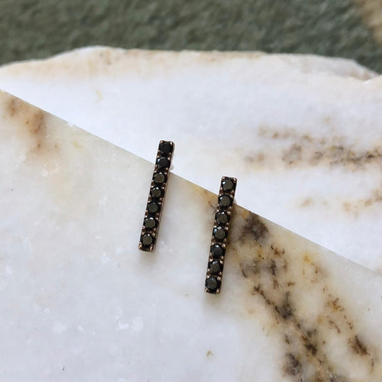 Fine Line black diamonds earrings