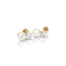 Load image into Gallery viewer, Harllow - pearl and diamond earrings