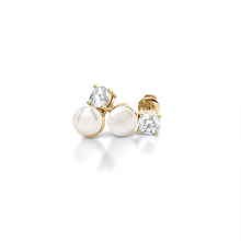 Load image into Gallery viewer, Harllow - pearl and diamond earrings