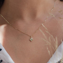 Load image into Gallery viewer, rhombus shape initial gold necklace