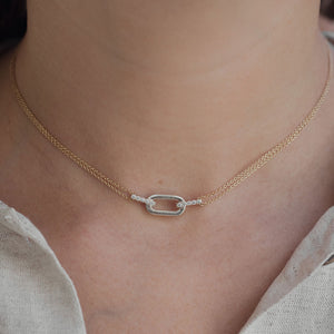 Chain link diamond necklace