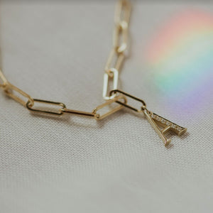 initial gold & diamonds bracelet