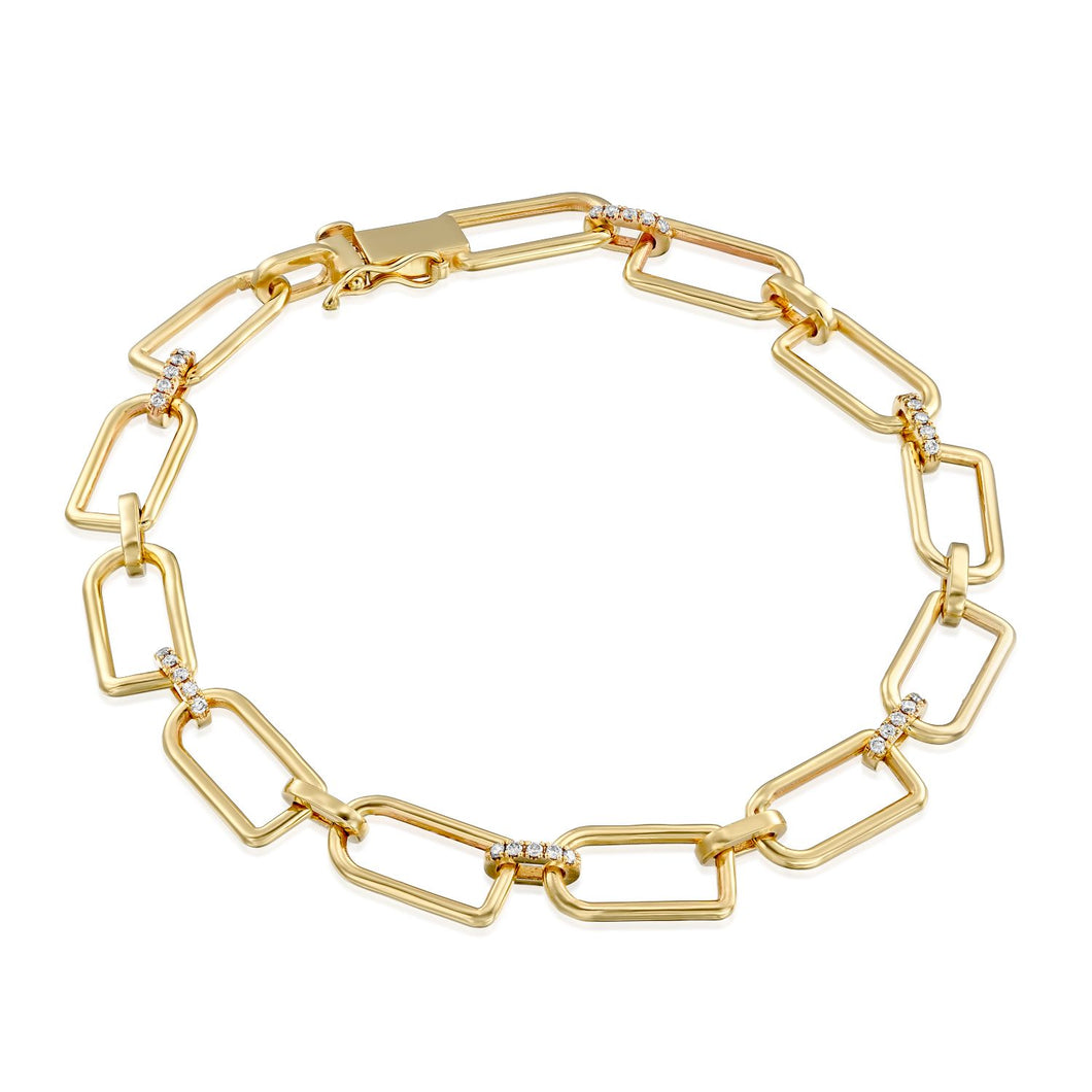 14k cable chain & diamond bracelet