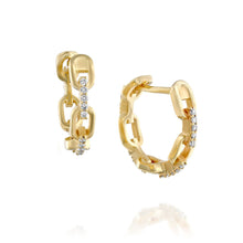Load image into Gallery viewer, Chain link small hoop earrings