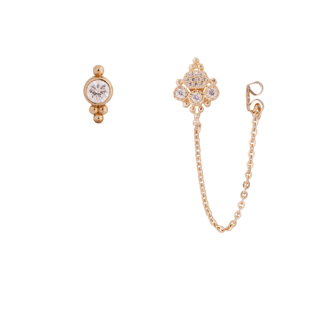 Lee Sara -  14k & diamonds earring