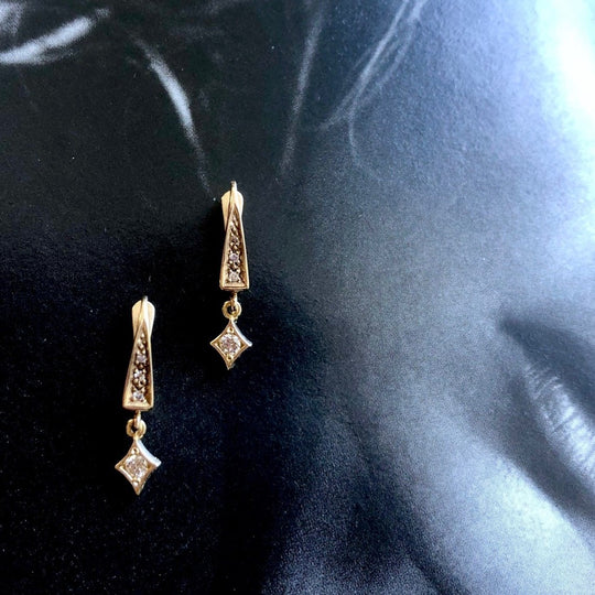 Layla - 14k & diamonds dangle earrings