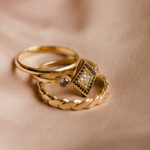 Load image into Gallery viewer, Penelope - black &amp; cognac diamonds ring